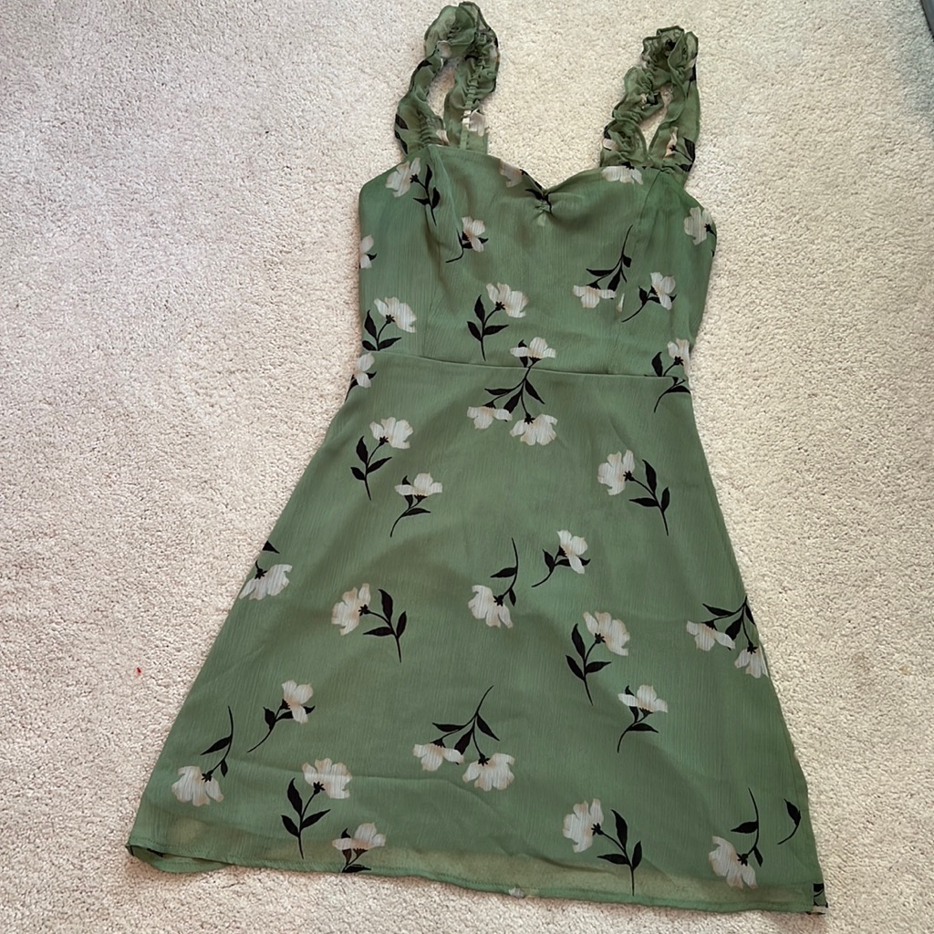 Floral Green Mini Dress